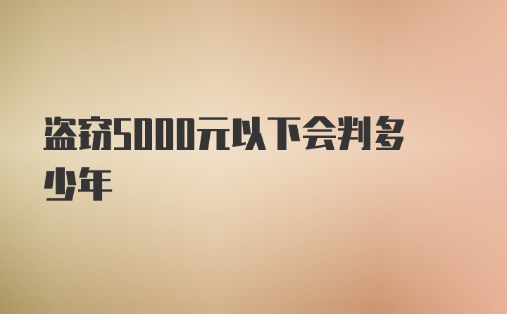 盗窃5000元以下会判多少年