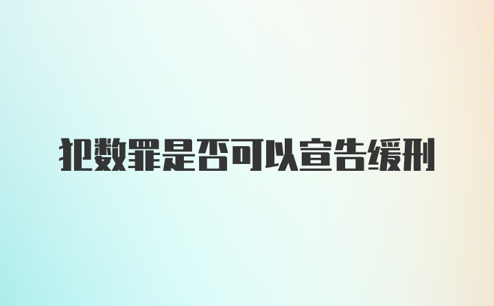 犯数罪是否可以宣告缓刑