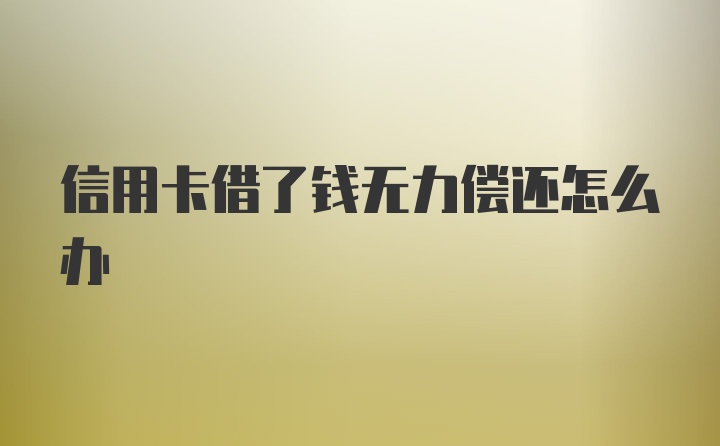 信用卡借了钱无力偿还怎么办