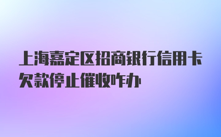 上海嘉定区招商银行信用卡欠款停止催收咋办