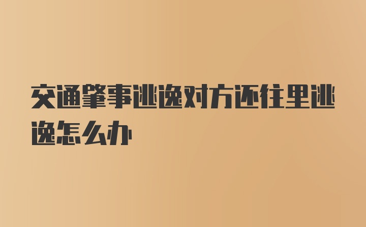 交通肇事逃逸对方还往里逃逸怎么办