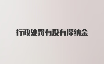 行政处罚有没有滞纳金