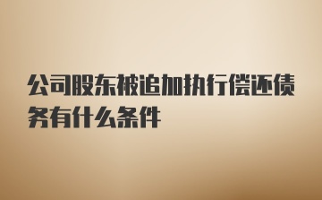 公司股东被追加执行偿还债务有什么条件