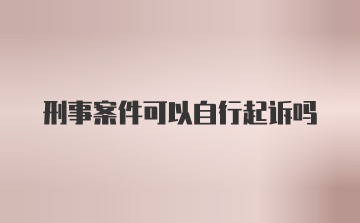 刑事案件可以自行起诉吗