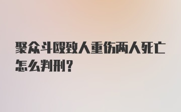 聚众斗殴致人重伤两人死亡怎么判刑？