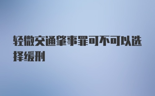 轻微交通肇事罪可不可以选择缓刑