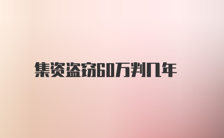 集资盗窃60万判几年