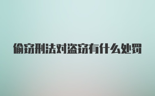 偷窃刑法对盗窃有什么处罚