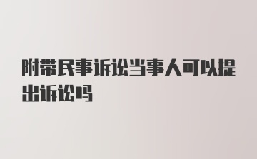 附带民事诉讼当事人可以提出诉讼吗