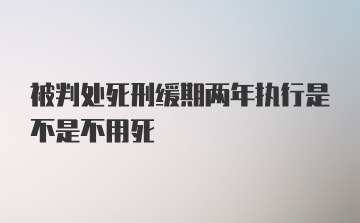 被判处死刑缓期两年执行是不是不用死