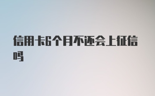 信用卡6个月不还会上征信吗