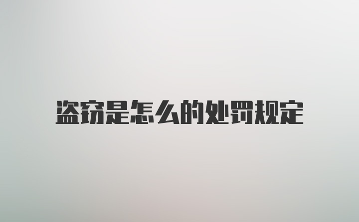 盗窃是怎么的处罚规定