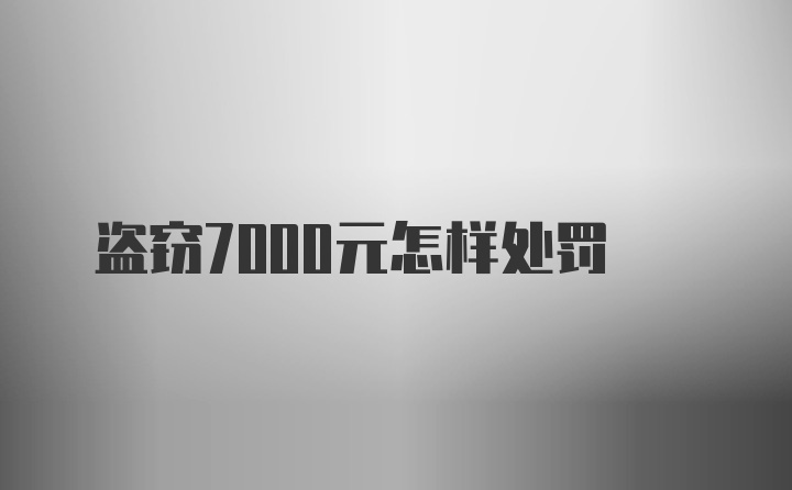 盗窃7000元怎样处罚