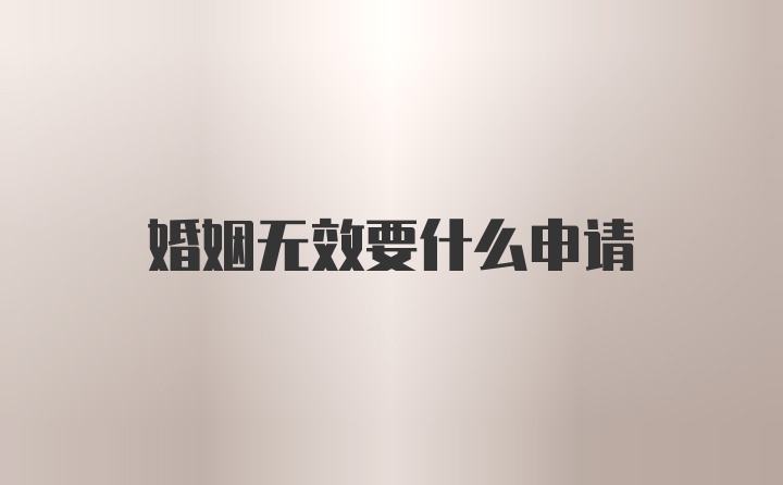 婚姻无效要什么申请