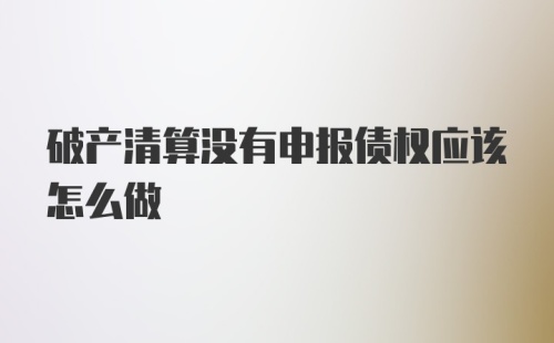 破产清算没有申报债权应该怎么做