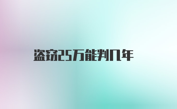 盗窃25万能判几年