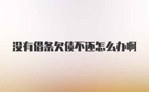 没有借条欠债不还怎么办啊