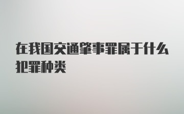 在我国交通肇事罪属于什么犯罪种类