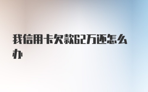 我信用卡欠款62万还怎么办