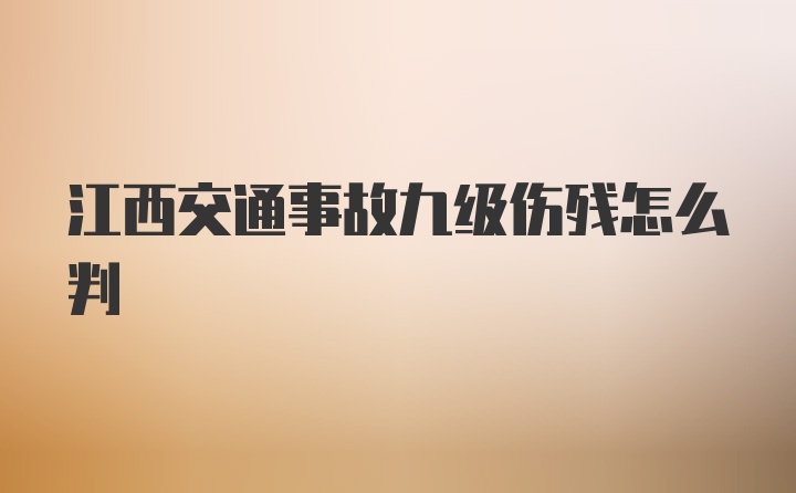 江西交通事故九级伤残怎么判