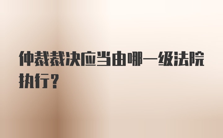 仲裁裁决应当由哪一级法院执行?