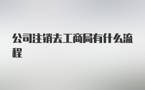 公司注销去工商局有什么流程