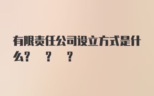 有限责任公司设立方式是什么? ? ?