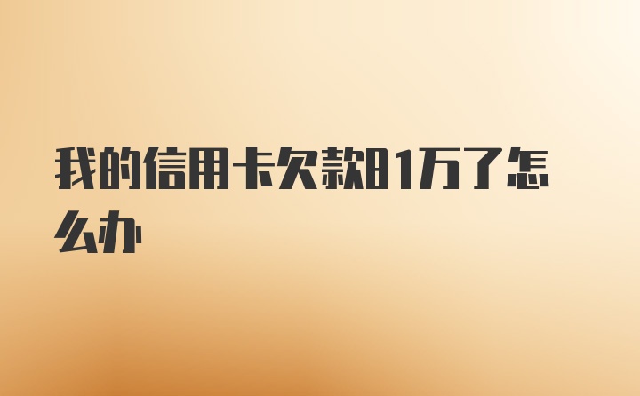 我的信用卡欠款81万了怎么办