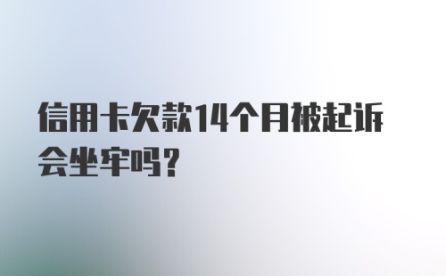 信用卡欠款14个月被起诉会坐牢吗？