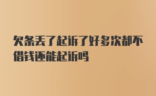 欠条丢了起诉了好多次都不借钱还能起诉吗