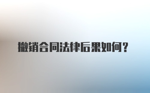 撤销合同法律后果如何？