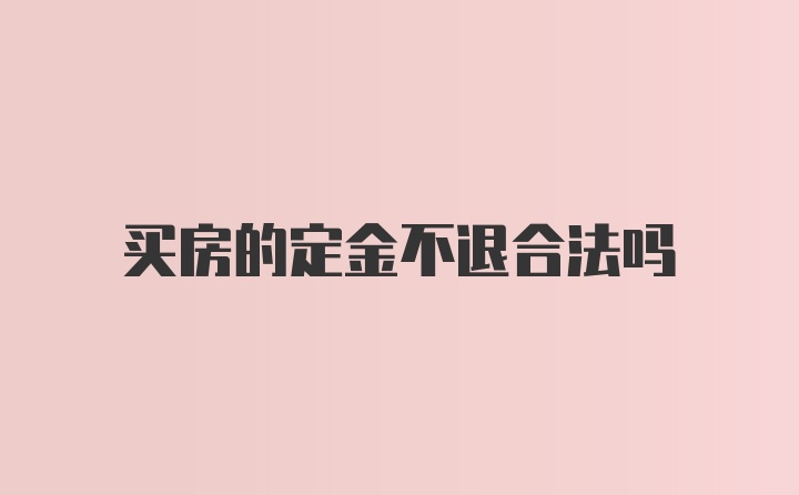 买房的定金不退合法吗