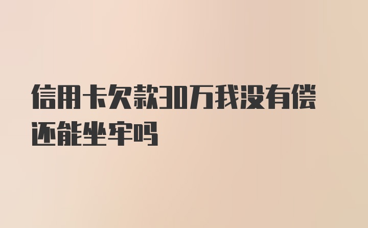 信用卡欠款30万我没有偿还能坐牢吗