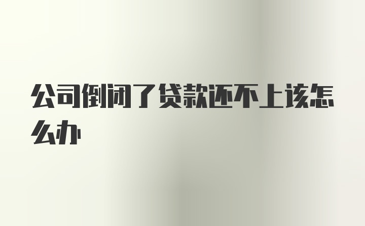 公司倒闭了贷款还不上该怎么办