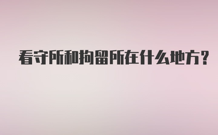 看守所和拘留所在什么地方?