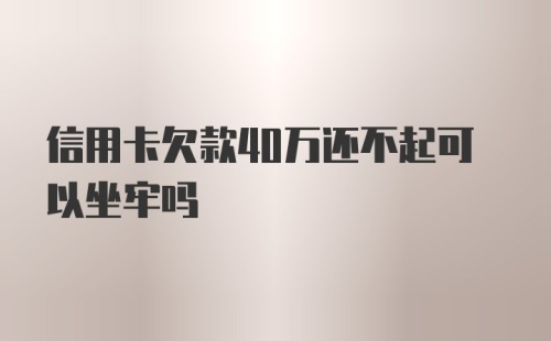 信用卡欠款40万还不起可以坐牢吗