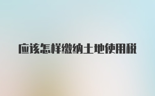 应该怎样缴纳土地使用税