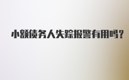 小额债务人失踪报警有用吗？