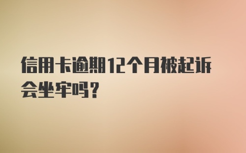 信用卡逾期12个月被起诉会坐牢吗?