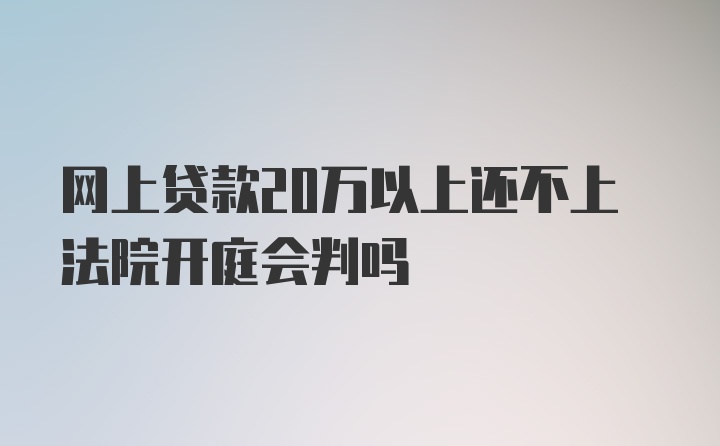 网上贷款20万以上还不上法院开庭会判吗