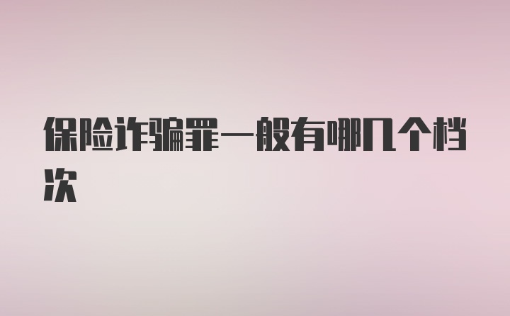 保险诈骗罪一般有哪几个档次