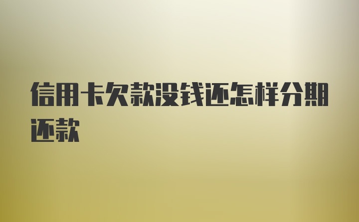 信用卡欠款没钱还怎样分期还款