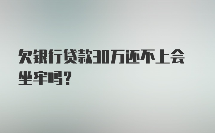 欠银行贷款30万还不上会坐牢吗？