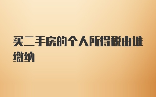 买二手房的个人所得税由谁缴纳