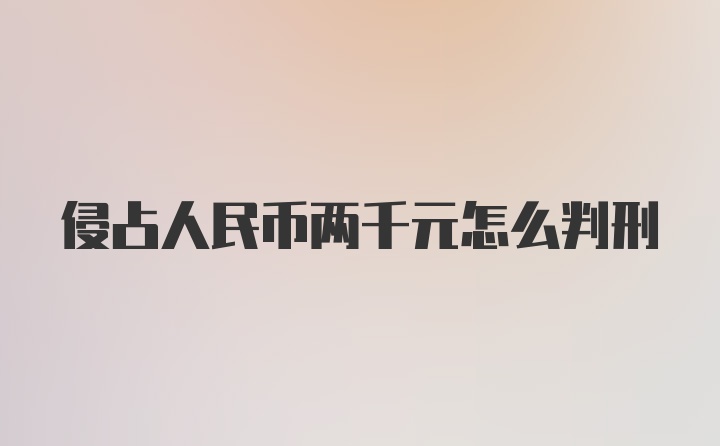 侵占人民币两千元怎么判刑