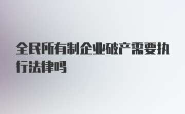 全民所有制企业破产需要执行法律吗