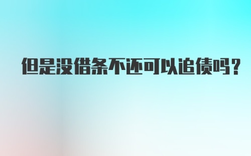 但是没借条不还可以追债吗？