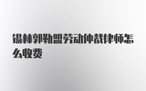 锡林郭勒盟劳动仲裁律师怎么收费