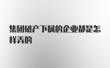 集团破产下属的企业都是怎样弄的