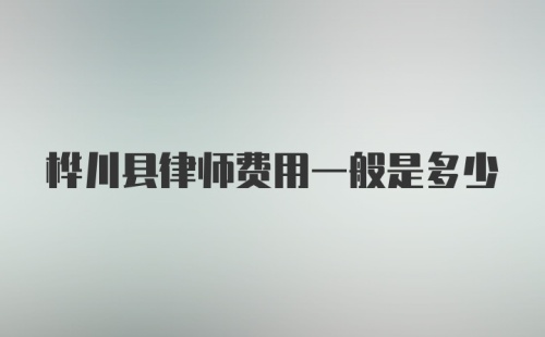 桦川县律师费用一般是多少